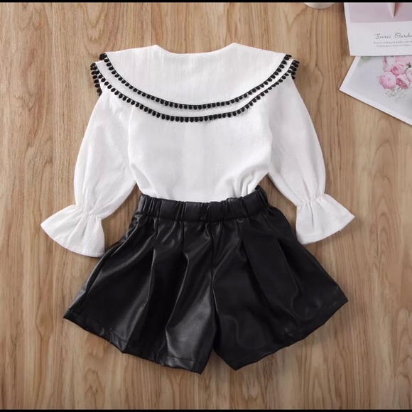 •LAST 3! Polka NOT 2PC Faux Leather Short Set• - Picture 2 of 8